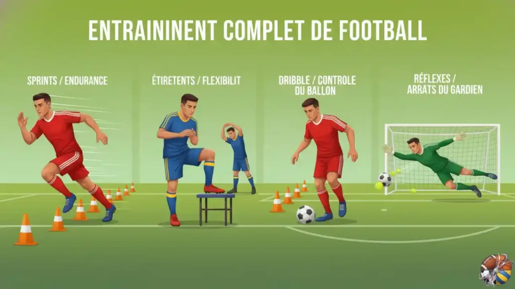 Entraînement complet de foot-ball