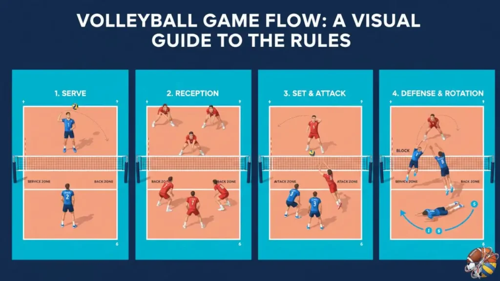 le déroulement d’un match de volley-ball