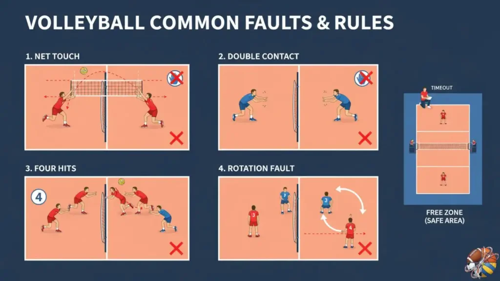les fautes courantes au volley-ball