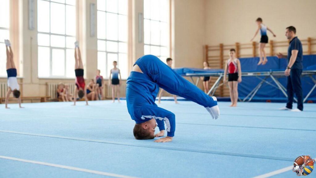 Entraînement de force et d'équilibre en gymnastique au sol