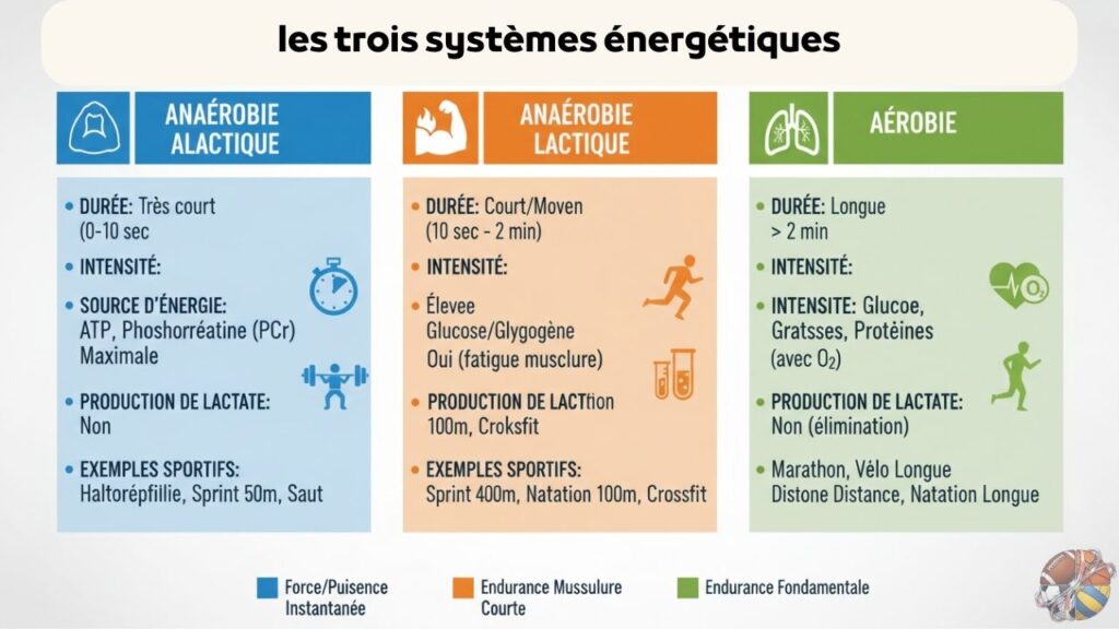les trois systèmes énergétiques