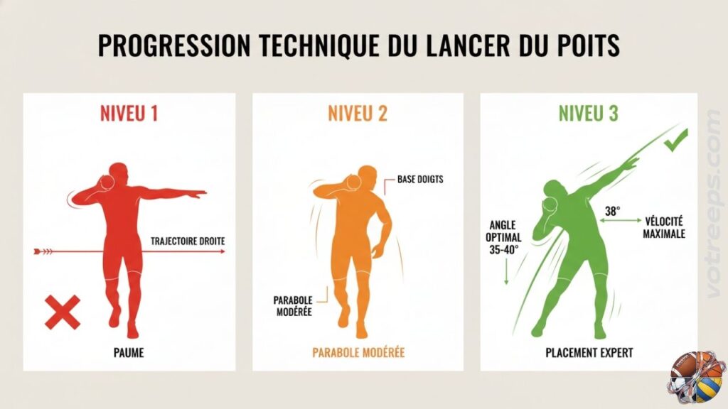 Progression technique du lancer de Poids