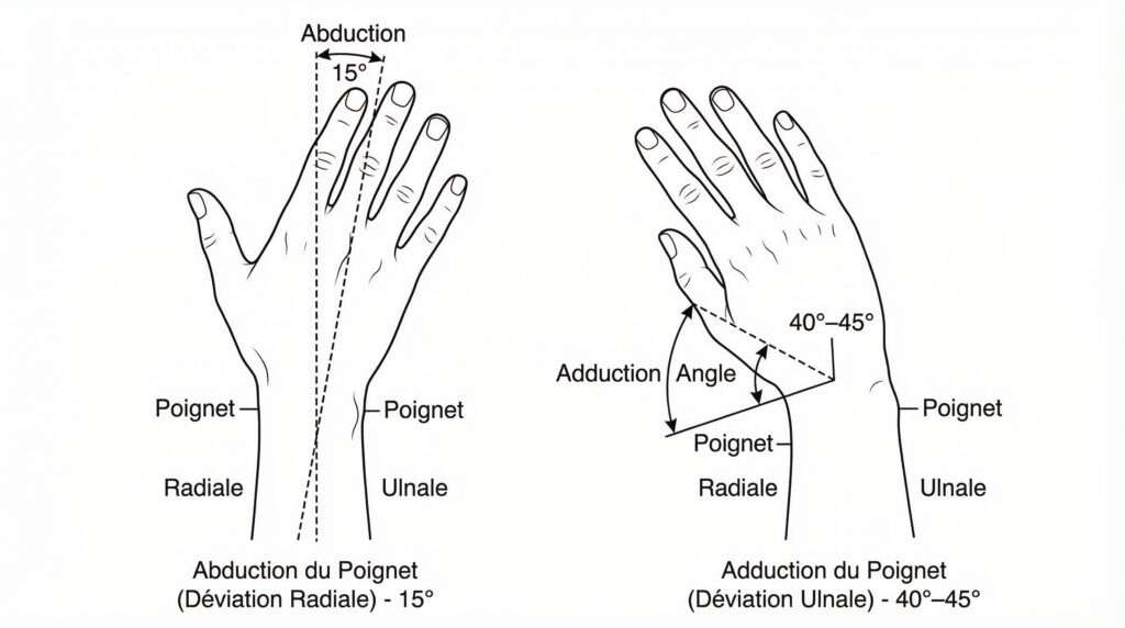 Abduction et adduction du poignet