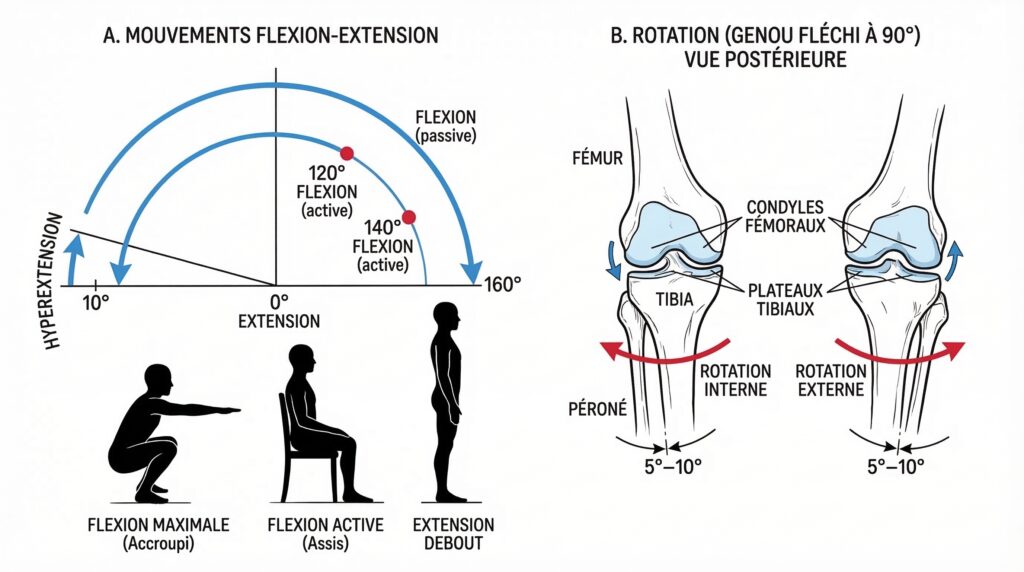 Amplitudes et rotations du genou
