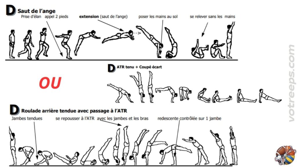 L’enchaînement Des éléments de niveau D Ou gymnastique au sol