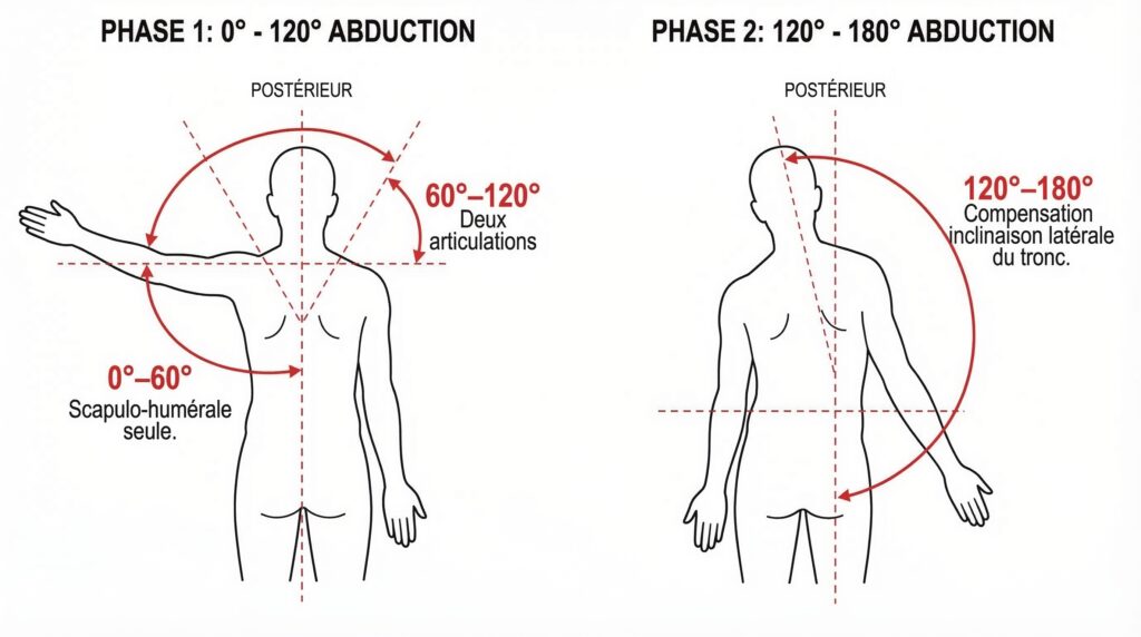 Les 3 phases de l'abduction de l'épaule