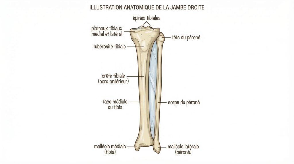 Tibia et fibula de la jambe droite