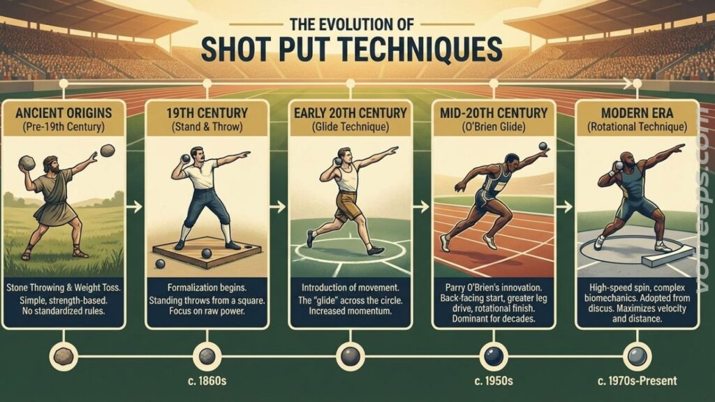 the evolution of shot put techniques