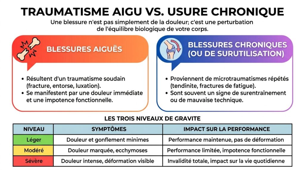 Traumatisme aigu vs Usure chronique