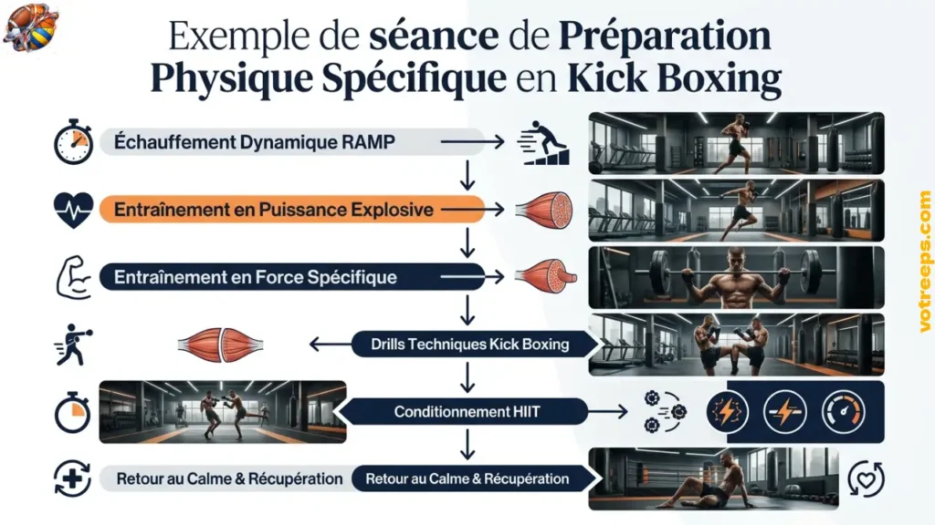 Exemple de séance de Préparation Physique Spécifique en Kick Boxing