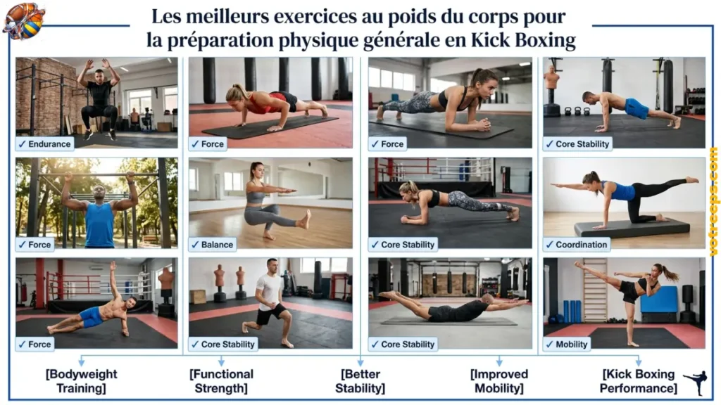 Les meilleurs exercices au poids du corps pour la PPG en Kick Boxing