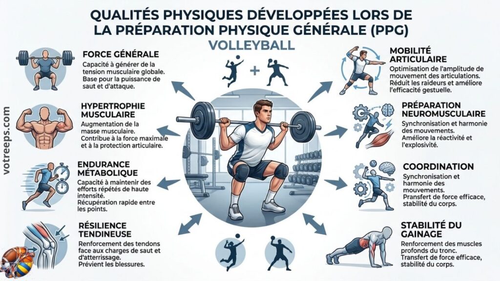 Qualités physiques développées lors de la préparation physique générala (ppg) Volleyball